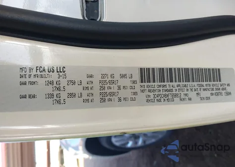 2015 Dodge Journey American Value Pkg from USA, damaged, VIN 3C4PDCABXFT658912